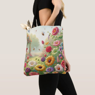 Bolsa Tote Banheira de Flor do primavera Garden