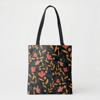Bolsa Tote Banheira de Retração Floral Elegante