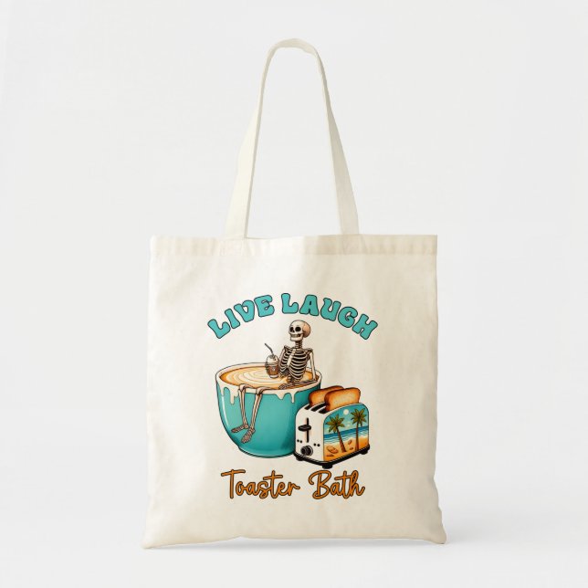 Bolsa Tote Banheira de Toaster "Live Laugh" (Frente)