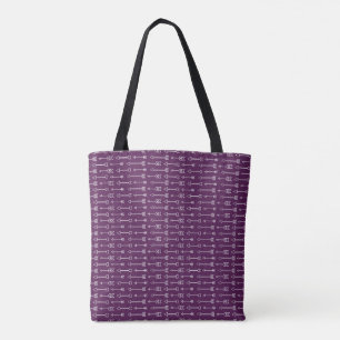 Bolsa Tote Banheira de Tota do Padrão de Seta Roxo Boho - Na