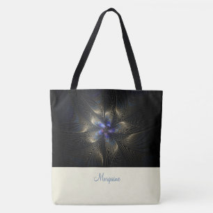 Bolsa Tote Banheira de Tota Fractal de Abstrato Chic Monogram