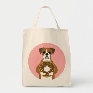 Bolsa Tote Banheira de Tote de Círculo Rosa Boxer