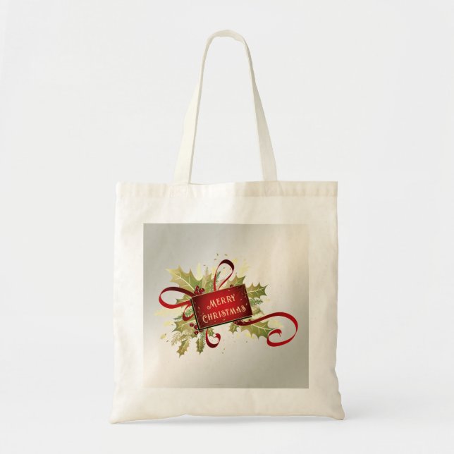 Bolsa Tote Banheira de Tote de Natal Vermelho Moderno (Frente)