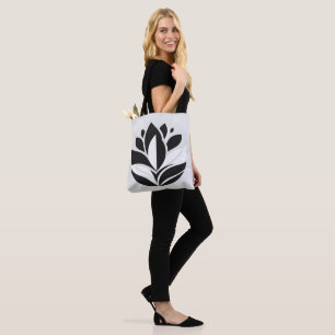 Bolsa Tote Banheira Floral Branca e Preta