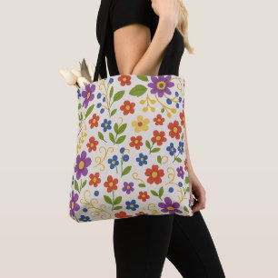 Bolsa Tote Banheira Floral Colorida