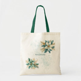Bolsa Tote Banheira Floral de Natal Feriado com Aquarela