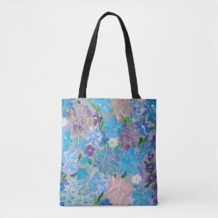 Bolsa Tote Banheira Floral de Tota Azul Hazada