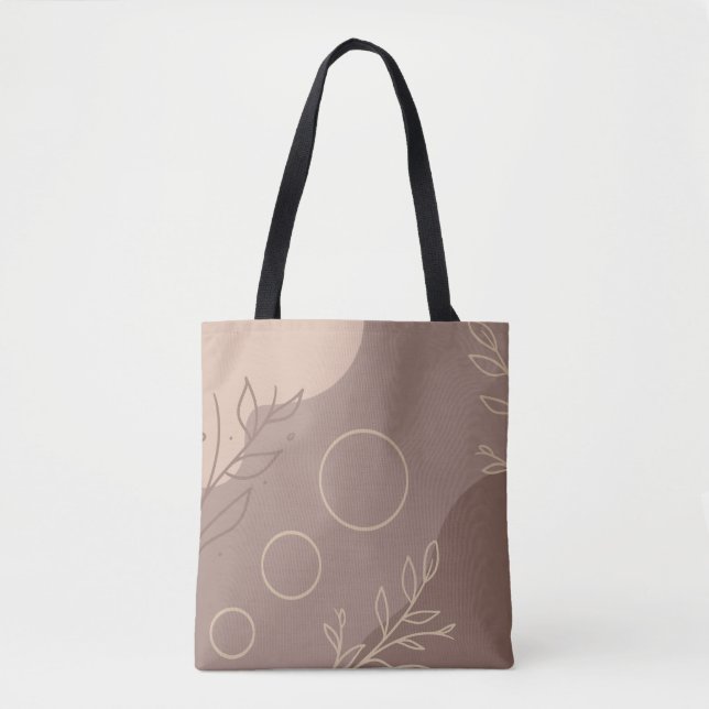 Bolsa Tote Banheira Floral de Tota Moderna Abstrato (Frente)