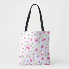 Bolsa Tote Banheira Floral Elegante - Design pintada à Mão