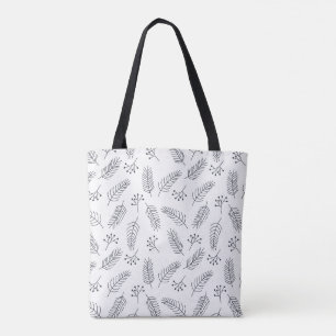 Bolsa Tote Banho Botânico Mínimo Preto e Branco