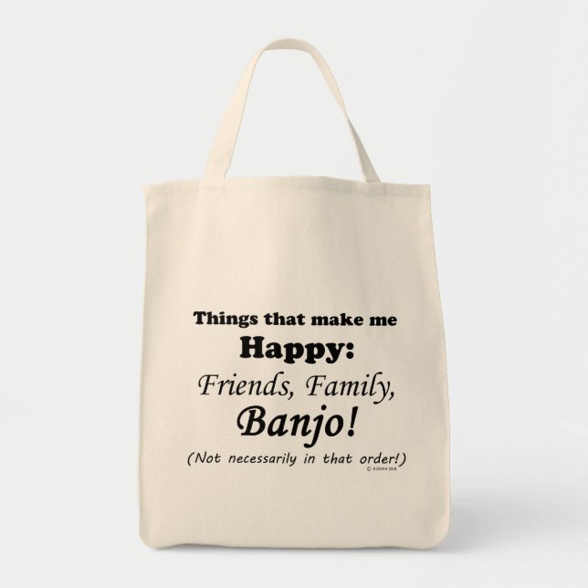 Bolsa Tote Banjo me deixa feliz (Frente)