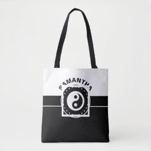 Bolsa Tote Banner preto e retângulo preto + suas ideias