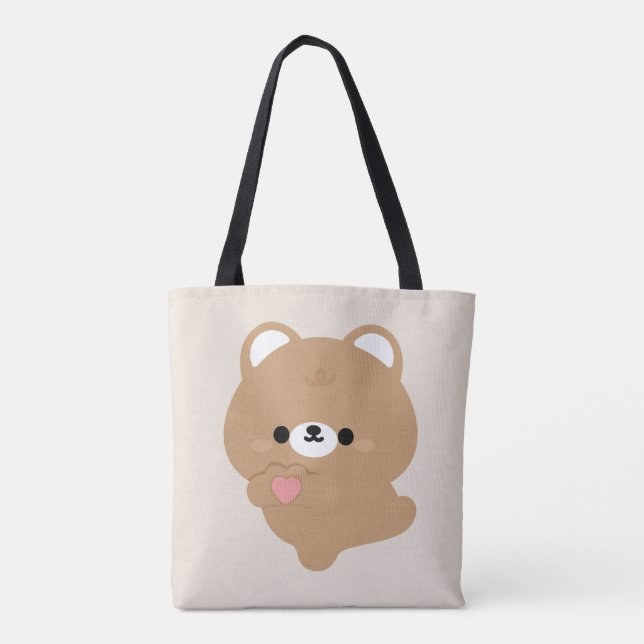 Bolsa Tote Bar Castanho De Amor Bonito (Verso)