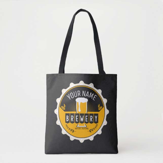 Bolsa Tote Bar de Garrafa de Cerveja de Cerveja Personalizada (Frente)