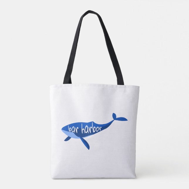 Bolsa Tote Bar Harbour Maine Whale (Verso)