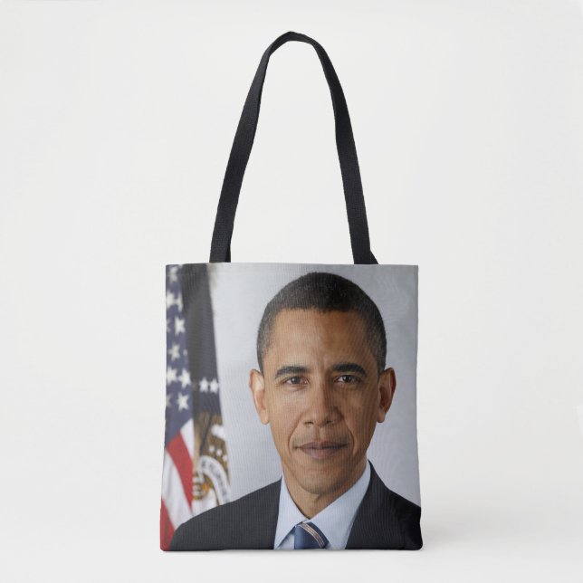 Bolsa Tote Barack Obama Presidente dos EUA Casa Branca Retrat (Frente)