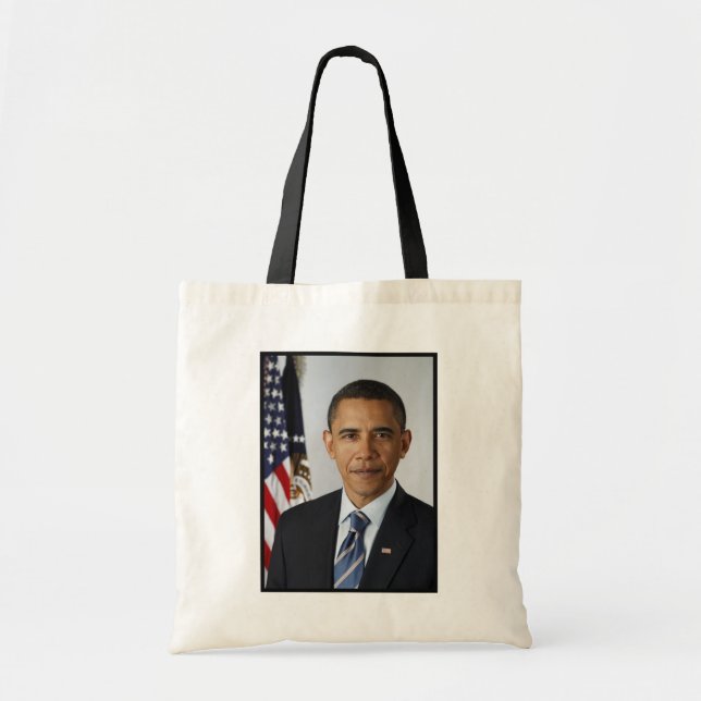 Bolsa Tote Barack Obama Presidente dos EUA Casa Branca Retrat (Frente)
