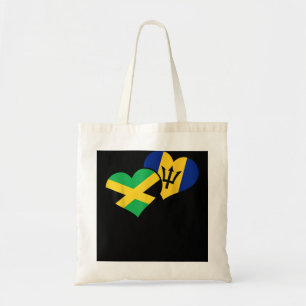 Bolsa Tote Barbados' Jamaica Hearts Bajan Jamaican Flag Pride