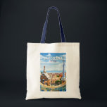 Bolsa Tote Barcelona Espanha Art Vintage<br><div class="desc">Design de viagem de vetor de Barcelona. Barcelona,  a capital cosmopolita da Catalunha da Espanha,  é conhecida pela sua arte e arquitetura.</div>