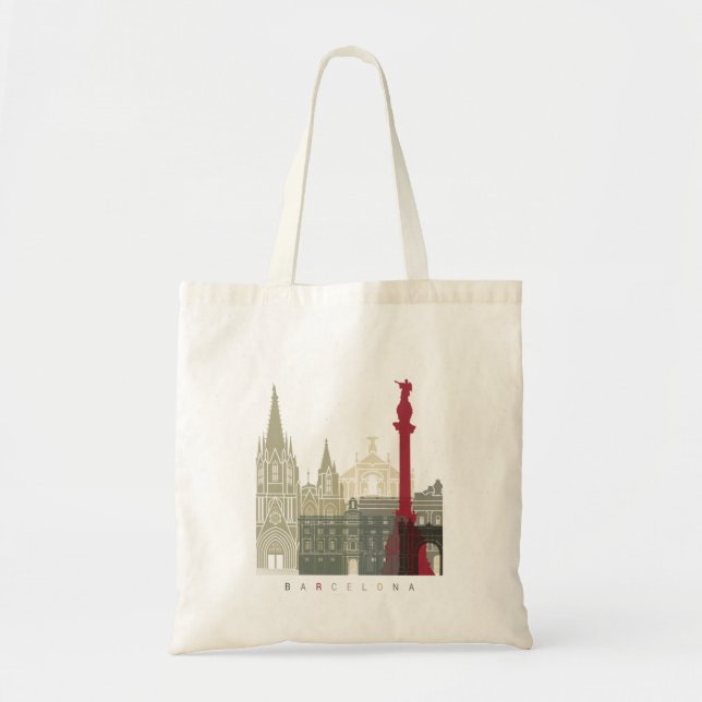 Bolsa Tote Barcelona skyline poster (Frente)