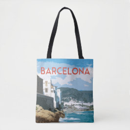 Bolsa Tote Barcelona, Visão Costeira Artística Espanha