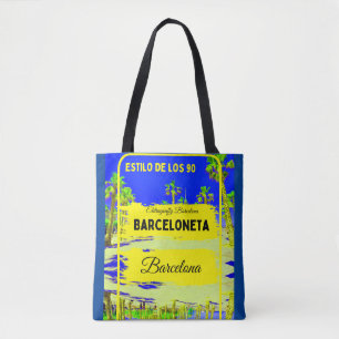 Bolsa Tote Barceloneta, estilos de Barcelona - Azul escuro