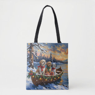 Bolsa Tote Barco de Natal do Shih Tzu Férias