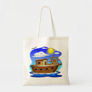 Bolsa Tote Barco de Pesca Cartoon