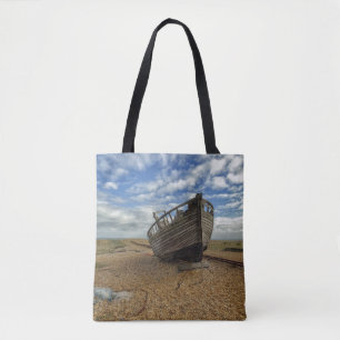 Bolsa Tote Barco de pesca de madeira abandonado Dungeness