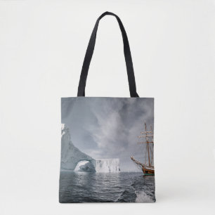 BOLSA TOTE BARCO MARAVILHOSO PERTO DO GLACIER DURANTE O DIA
