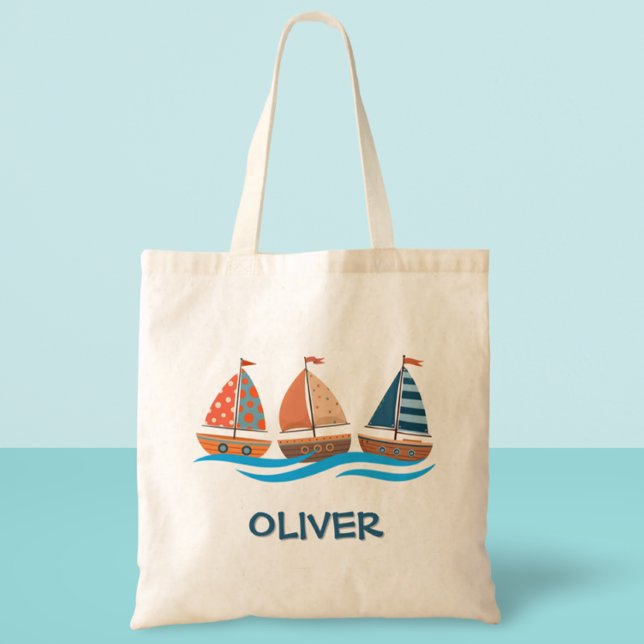 Bolsa Tote Barcos à vela náuticos de Cuz (Criador carregado)