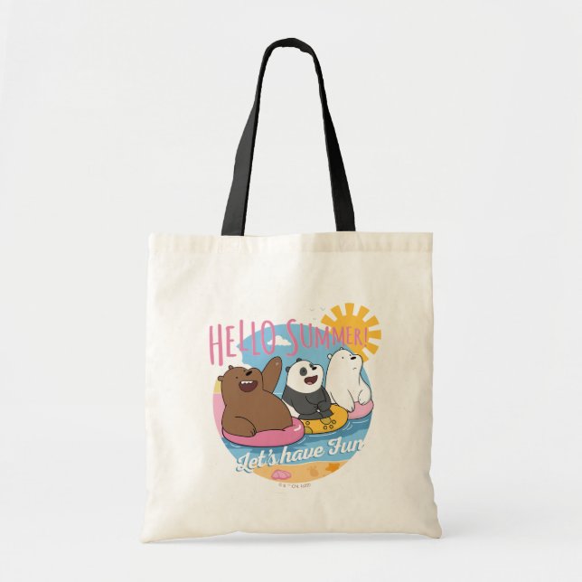 Bolsa Tote Bare Bears - Olá Summer! Vamos se divirta (Frente)