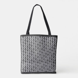 Bolsa Tote Bares, faixas e pontos, pretos e brancos