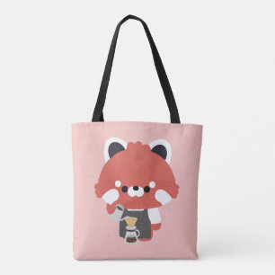 Bolsa Tote Barista Panda Vermelho Fofo