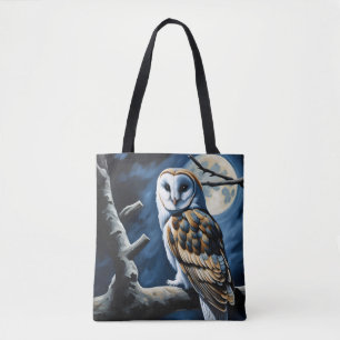 Bolsa Tote Barn Owl e Full Moon
