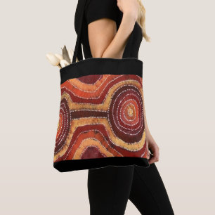Bolsa Tote Barra de Arte Aboriginal do Campo de Fogo