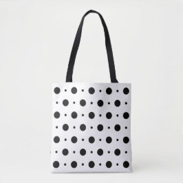 Bolsa Tote Barra de ferramentas de Bolinhas preto e branco