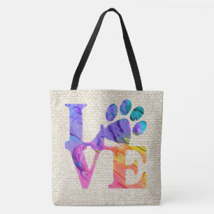 Bolsa Tote Barra de ferramentas de impressão de pata de amor