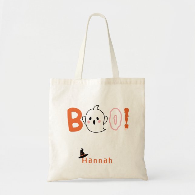Bolsa Tote barra de ferramentas do Boo halloween personalizáv (Frente)