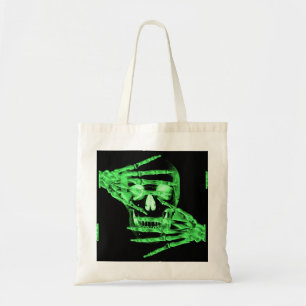 Bolsa Tote barra de ferramentas do esqueleto verde neon