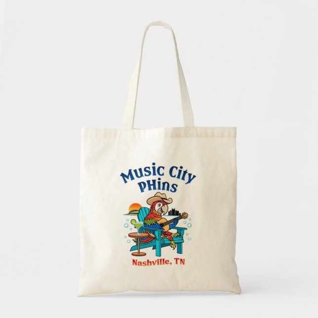 Bolsa Tote Barra de ferramentas do Music City Phins (Frente)