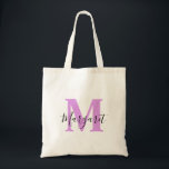 Bolsa Tote Barra de ferramentas do nome do script preto do mo<br><div class="desc">Bag de Tote do Nome do Script Preto do Monograma da lavanda. Pode ser dado como presente à família e aos amigos no aniversário e no Natal.</div>