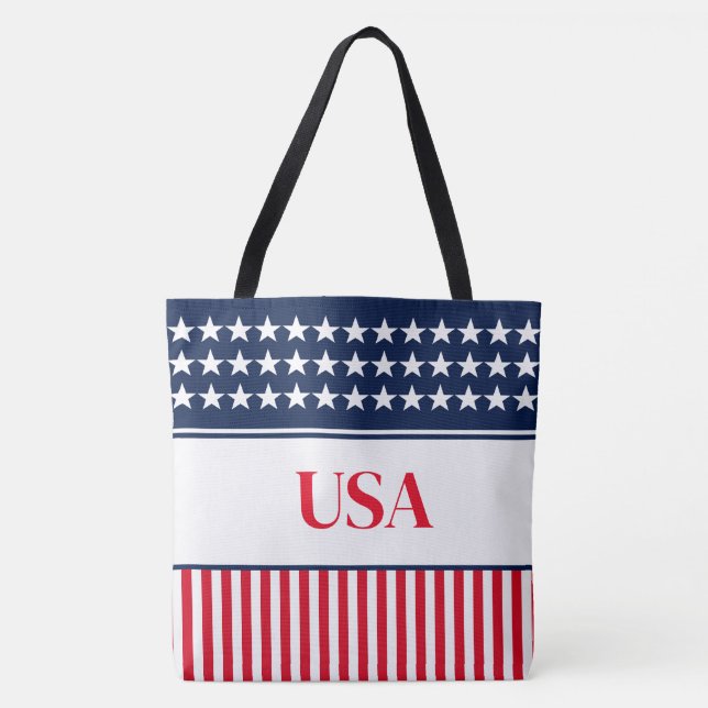 Bolsa Tote Barra de Ferramentas Estrelas e Stripes (Frente)