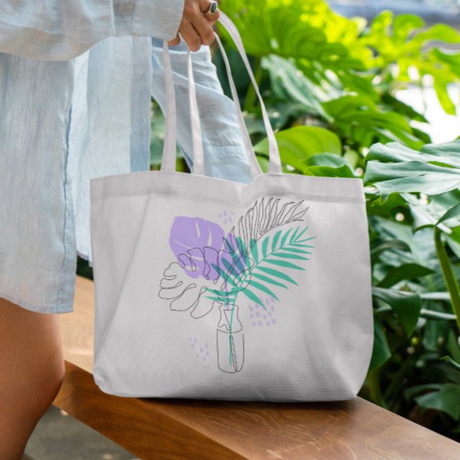Bolsa Tote Barra de ferramentas Vase de linha contínua (Criador carregado)