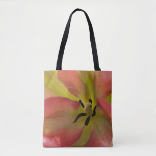 Bolsa Tote Barra de Toque de Tulipas Rosa e Amarela