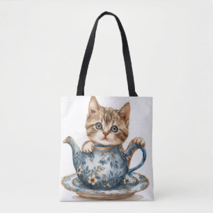 Bolsa Tote Barra de Toques Detalhada do Cat