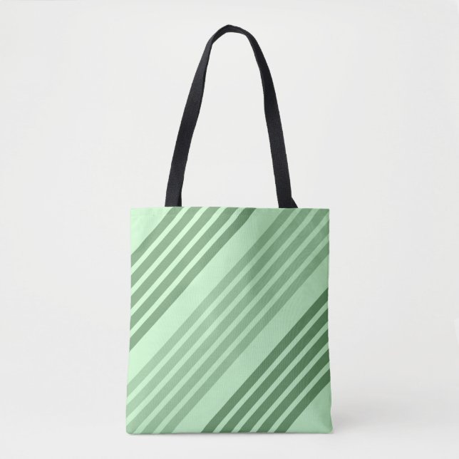 Bolsa Tote Barra de Toques Diagonais Verde (Frente)