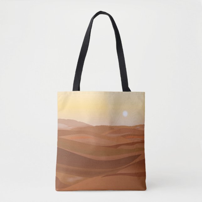 Bolsa Tote Barra de Toques do Deserto Paisagem (Frente)