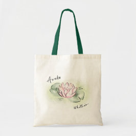 Bolsa Tote Barra de Toques do Flor do Lotus | Acordar Na Sabe