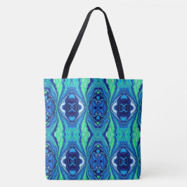 Bolsa Tote Barra de Toques Grande Azul